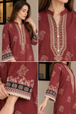 DCK 20-89 Maroon Floral Cotton 3-Piece Suit