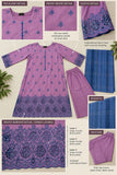 DCKB 20-87 Mauve Embroidered Cotton 3-Piece Suit