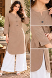 DCKGL1-004 – Taupe Cotton Button-Detail Kurti