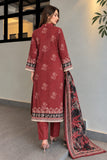 DCK 20-89 Maroon Floral Cotton 3-Piece Suit