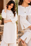 DCKGL1001 – White Cotton Button-Detail Kurti