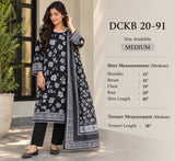 DCKB 20-91 Black Floral Cotton 3-Piece Suit