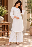 DCKGL1001 – White Cotton Button-Detail Kurti