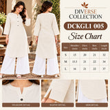 DCKGL1005 – Ivory Cotton Button-Detail Kurti