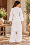 DCKGL1001 – White Cotton Button-Detail Kurti