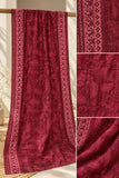 DCK 20-90 Maroon Paisley Embroidered Cotton 3-Piece Suit