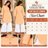 DCKGL1003 – Peach Cotton Button-Detail Kurti