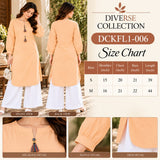 DCKFL1-006 – Peach Cotton Tassel-Detail Kurti