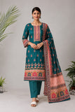 DCKB20-96 – Teal Printed Cotton 3-Piece Suit