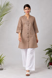 DCKHL1001 – Taupe Cotton Button-Front Kurti