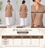 DCKHL1001 – Taupe Cotton Button-Front Kurti