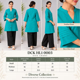 DCKHL10003 – Turquoise Cotton Button-Front Kurti