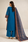 DCKB20-79 Teal Embroidered Cotton 3-Piece Suit