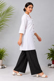 DCKHL1002 – White Cotton Button-Front Kurti