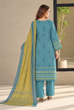 DCKB 20-86 Teal Blue Embroidered Cotton 3-Piece Suit
