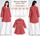 DCKHL1005 – Brick Red Cotton Button-Front Kurti