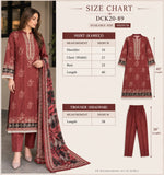 DCK 20-89 Maroon Floral Cotton 3-Piece Suit