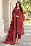 DCK 20-90 Maroon Paisley Embroidered Cotton 3-Piece Suit