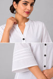 DCKHL1002 – White Cotton Button-Front Kurti