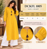 DCKFL1005 – Yellow Cotton Tassel Kurti