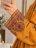 DCKB 20-92 Mustard Floral Embroidered Cotton 3-Piece Suit