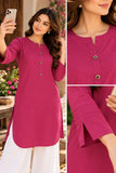 DCKGL1002 – Deep Pink Cotton Button-Detail Kurti