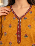 DCKB 20-92 Mustard Floral Embroidered Cotton 3-Piece Suit