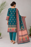 DCKB20-96 – Teal Printed Cotton 3-Piece Suit