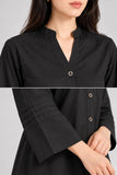 DCKHL1006 – Black Cotton Button-Front Kurti