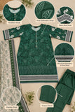 DCKP 20-85 Green Embroidered Cotton 3-Piece Suit