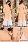 DCKGL1003 – Peach Cotton Button-Detail Kurti