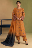 DCKB2082 Mustard Embroidered Cotton 3-Piece Suit
