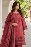 DCK 20-90 Maroon Paisley Embroidered Cotton 3-Piece Suit