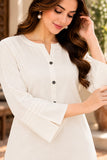 DCKGL1005 – Ivory Cotton Button-Detail Kurti