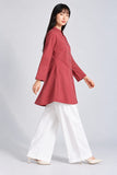 DCKHL1005 – Brick Red Cotton Button-Front Kurti