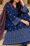 DCKB20-80 Navy Embroidered Cotton 3-Piece Suit