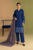 DCKB20-80 Navy Embroidered Cotton 3-Piece Suit