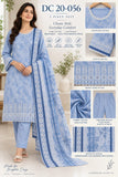 Powder Blue Embroidered Cotton Three-Piece Suit | DC2056