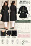 Black Flared Kurti with Gold-Tone Zip | DCKB23