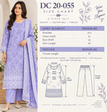 Lilac Floral Embroidered Cotton Three-Piece Suit | DC2055