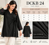 Black V-Neck Tie-Side Kurti Top | DCKB24