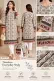 Cream Floral Cotton Kurti with Red Borders | DCKB14