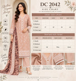 Blush Pink Embroidered Cotton Three-Piece Suit | DC2042