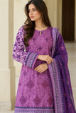 Purple Embroidered Cotton 3-Piece Suit – DCKB20-77