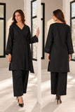Black V-Neck Cotton 2-Piece Co-ord Set – DCKB20-83