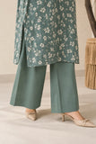 DCKB2081 – Sage Green Floral Cotton Kurta & Trouser Set