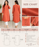 Plain Orange Kurti with Tie-Detail Sleeves | DCKB18