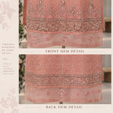 Dusty Pink Embroidered Chiffon Three-Piece Suit | DCF0003