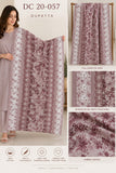 Mauve Floral Embroidered Cotton Three-Piece Suit | DC20-057