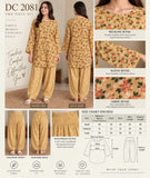 Golden Yellow Floral Cotton Two-Piece Shalwar Set | DC2081